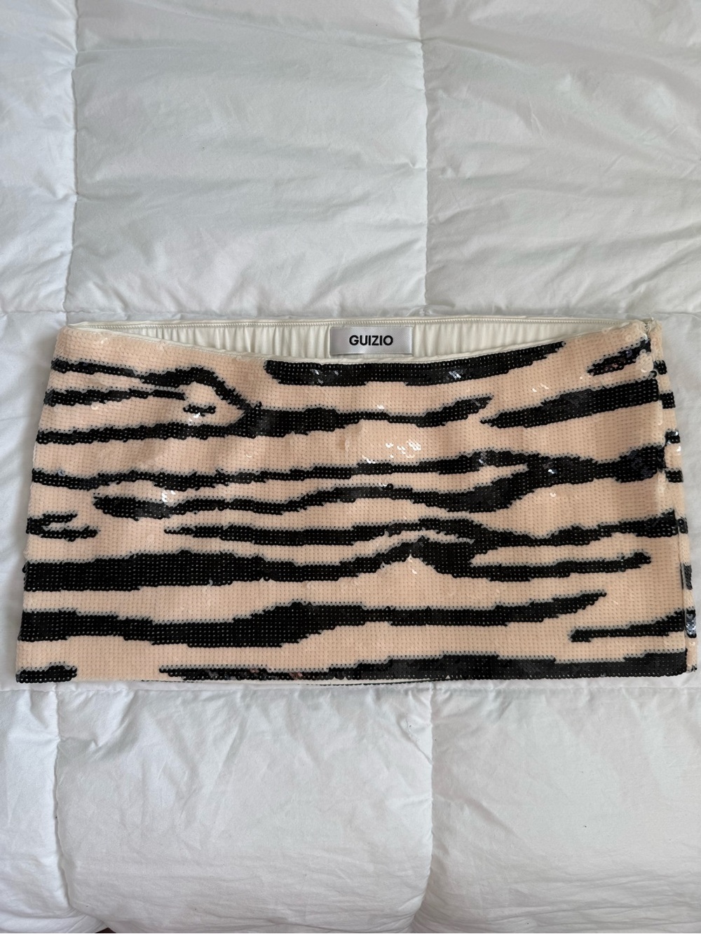 Guizio wild zebra sequin mini skirt